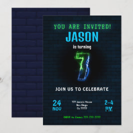 Uitnodiging 7e verjaardag jongen