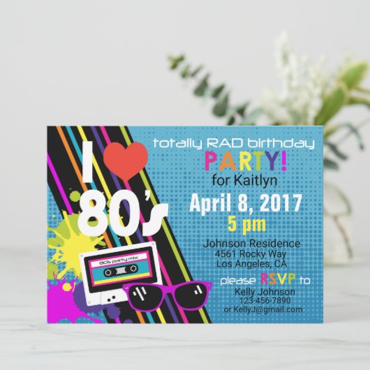 Uitnodiging 80-jarige verjaardag (Staand voorkant)