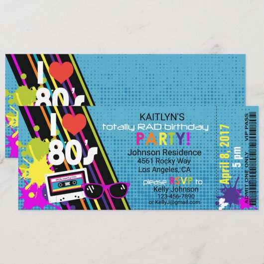 Uitnodiging 80-jarige verjaardag (Voorkant / Achterkant)