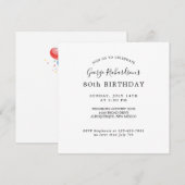 Uitnodiging 80e verjaardagsfeest (Voorkant / Achterkant)