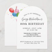 Uitnodiging 80e verjaardagsfeest (Voorkant / Achterkant)