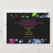 Uitnodiging 80's Neon Verf Glow Feest (Achterkant)