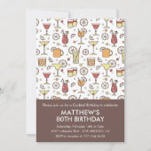 Uitnodiging 80ste verjaardag Cocktail Stijlvol Pat (Voorkant)