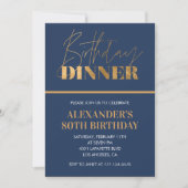 Uitnodiging 80ste verjaardag Verjaardagsdiner Goud (Voorkant)