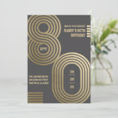 Uitnodiging 80ste verpartij Retro Geometrisch (Staand voorkant)
