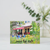 Uitnodiging 80ste verpartij Save the Date-post (Staand voorkant)