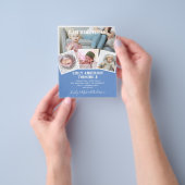 UITNODIGING 8E VERJAARDAG FOTOCOLLAGE JONGEN MEISJ FLYER (Hand)