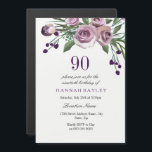 Uitnodiging 90e verjaardag: Elegant Paars Roos plu Magnetische Uitnodiging<br><div class="desc">90th Birthday Invite: Elegant Plum Paars Roos Magnetic Invitation Kaart Zie overeenkomend collectie in Niche en nestwinkel Zie overeenkomende objecten hieronder</div>