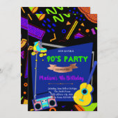 Uitnodiging 90's verjaardagsfeest (Voorkant / Achterkant)