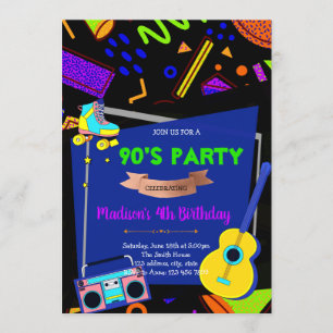 Uitnodiging 90's verjaardagsfeest