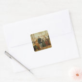 Uitnodiging aan de Dans, 1570 Vierkante Sticker (Envelop)