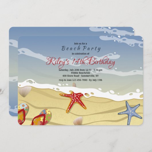 Uitnodiging aan de kust (Voorkant / Achterkant)