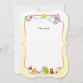 uitnodiging aan het baby shower (Achterkant)