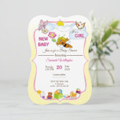 uitnodiging aan het baby shower (Staand voorkant)