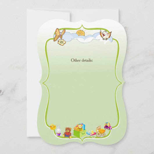 uitnodiging aan het baby shower (Achterkant)