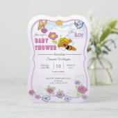 uitnodiging aan het baby shower (Staand voorkant)