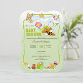 uitnodiging aan het baby shower (Staand voorkant)