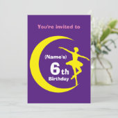 Uitnodiging Aangepaste Ballerina 6e verjaardag-voe (Staand voorkant)