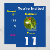 Uitnodiging Aangepaste Dinosaurus- Verjaardag-voeg (Voorkant / Achterkant)