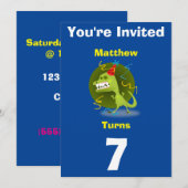 Uitnodiging Aangepaste Dinosaurus- Verjaardag-voeg (Voorkant / Achterkant)