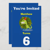 Uitnodiging Aangepaste Dinosaurus- Verjaardag-voeg (Voorkant / Achterkant)