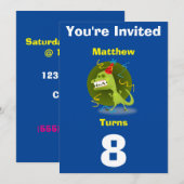 Uitnodiging Aangepaste Dinosaurus- Verjaardag-voeg (Voorkant / Achterkant)