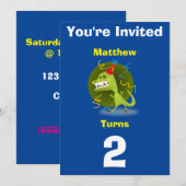 Uitnodiging Aangepaste Dinosaurus- Verjaardag-voeg (Voorkant / Achterkant)