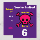 Uitnodiging Aangepaste Schedel- Verjaardag- naam/l (Voorkant / Achterkant)