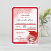 Uitnodiging/aankondiging afstudeerfeest kaart (Staand voorkant)