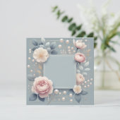 Uitnodiging Aankondiging Iets Blauws (Staand voorkant)