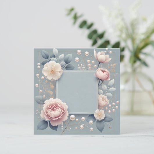 Uitnodiging Aankondiging Something Blue (Staand voorkant)