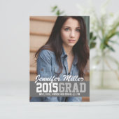 Uitnodiging/aankondiging van afstuderen | Jaar van Kaart (Staand voorkant)