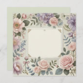 UITNODIGING/AANKONDIGING VAN  BLOEMBLAADJES KAART (Voorkant / Achterkant)