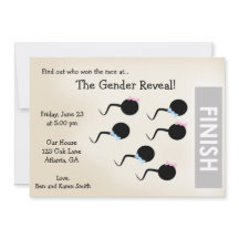 Uitnodiging/aankondiging van een grappige genderpu