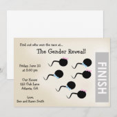 Uitnodiging/aankondiging van een grappige genderpu kaart (Voorkant / Achterkant)