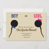 Uitnodiging/aankondiging van een grappige genderpu kaart (Voorkant)