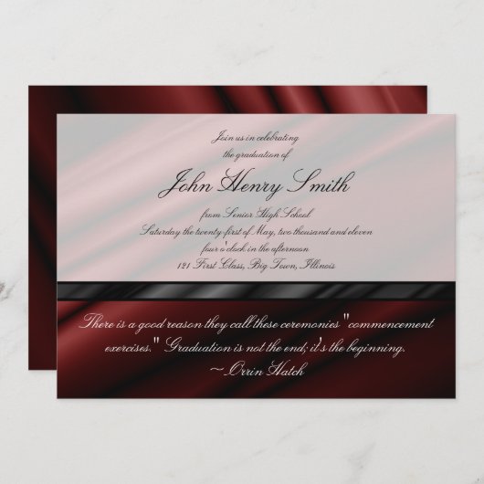 Uitnodiging/aankondiging van het Afstuderen van ro Kaart (Voorkant / Achterkant)