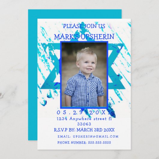 Uitnodiging Aankondigingen Uosherin Verjaardag (Voorkant / Achterkant)