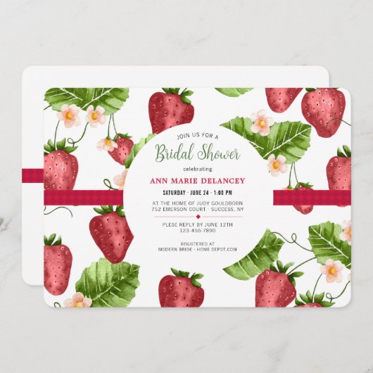 Uitnodiging Aardbeienseizoen (Voorkant / Achterkant)