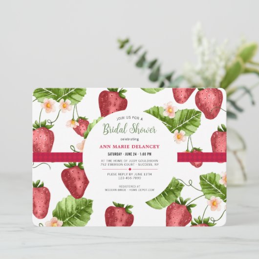 Uitnodiging Aardbeienseizoen (Staand voorkant)