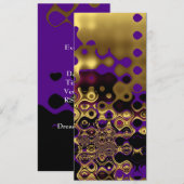 Uitnodiging Abstract Goud Paars Zwart (Voorkant / Achterkant)