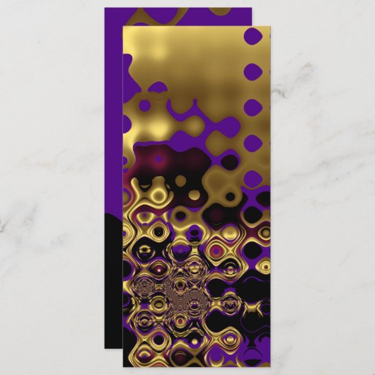 Uitnodiging Abstract Goud Paarse Zwart (Voorkant / Achterkant)