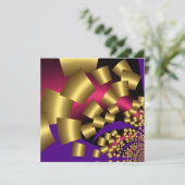 Uitnodiging Abstract Gouden Confetti (Staand voorkant)