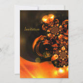 Uitnodiging Abstracte kunst Oranje juwelen (Voorkant)