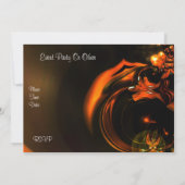 Uitnodiging Abstracte kunst Oranje juwelen (Achterkant)