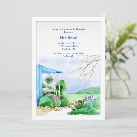 Uitnodiging achtertuin (Staand voorkant)