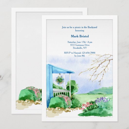 Uitnodiging achtertuin (Voorkant / Achterkant)