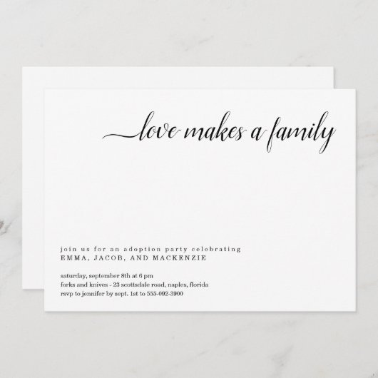 Uitnodiging adoptiepartij (Voorkant / Achterkant)