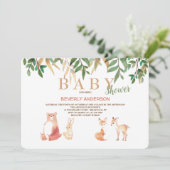 Uitnodiging Adorable bosdieren (Staand voorkant)