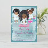 Uitnodiging Afrikaanse Amerikaanse Spa Party (Staand voorkant)